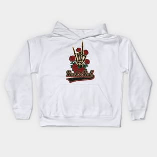 Skeleton Hand - Rock"N"Roll Music Sublimation Kids Hoodie